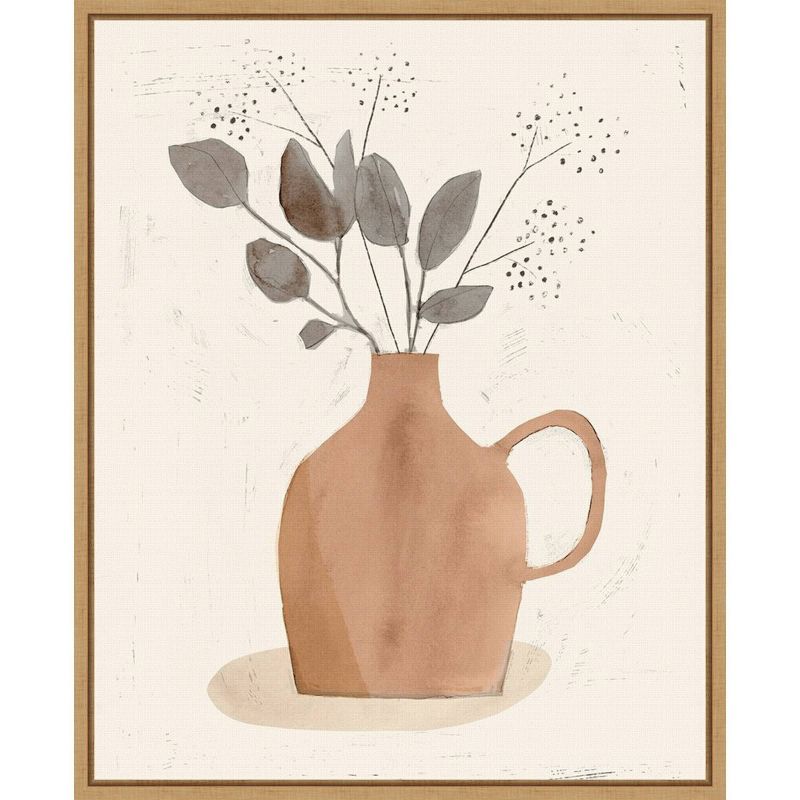 16&#34; x 20&#34; La Planta II Floral Vase by Victoria Barnes Framed Canvas Wall Art - Amanti Art, 1 of 10