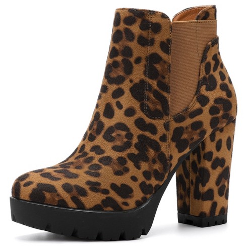 Leopard chelsea store boots womens