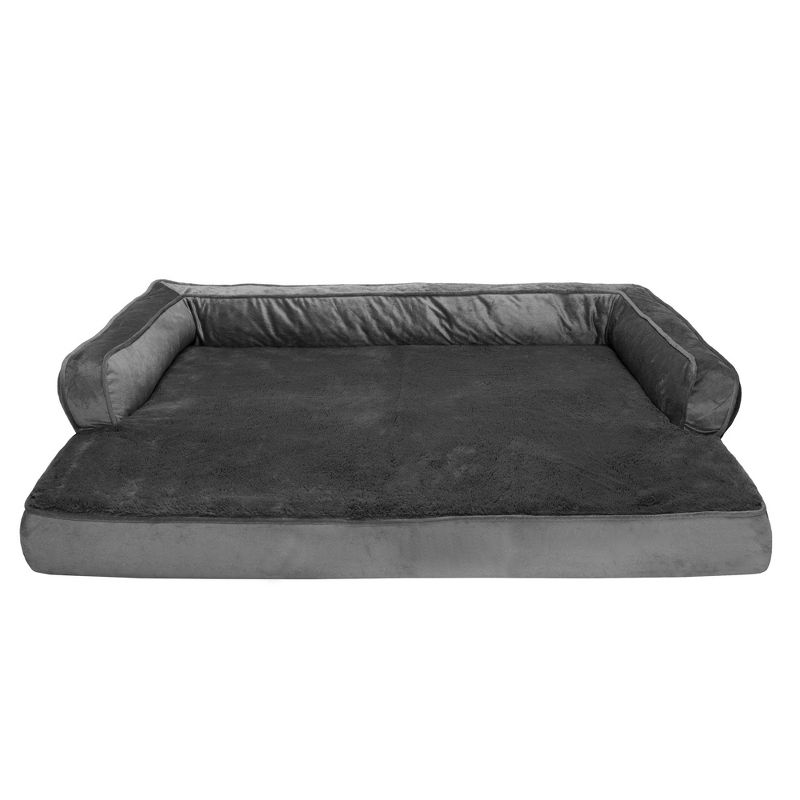 FurHaven Plush & Velvet Comfy Couch Cooling Gel Top Memory Foam Sofa-Style Dog Bed, 2 of 4