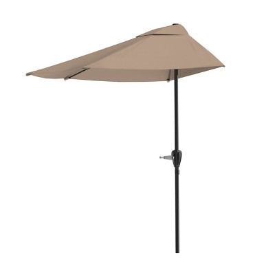 Nature Spring 9' Half-Canopy Patio Umbrella - Sand