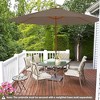 Tangkula 10FT Wooden Market Table Umbrella Pulley Sunshade Canopy w/8 Bamboo Ribs - 3 of 4