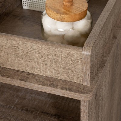 Weathered Oak Rustic Farmhouse Changing Table with Drawers