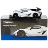 Koenigsegg Jesko Attack Silver Metallic with Blue Stripes "Global64" Series 1/64 Diecast Model by Tarmac Works - 4 of 4
