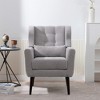 CLIHOME Modern Accent Chair, Teddy Fabric Living Room Chairs Comfy Reading Chair, Lounge Arm Chairs for Living Room Bedroom - 2 of 4