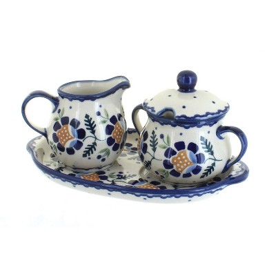 Blue Rose Polish Pottery K091 Manufaktura Cream & Sugar Set