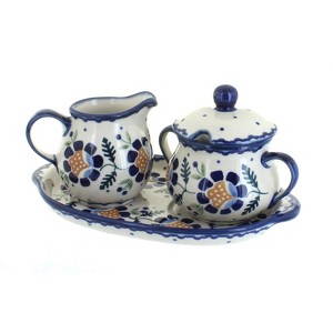 Blue Rose Polish Pottery K091 Manufaktura Cream & Sugar Set - 1 of 2