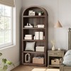 GustoWave Farmhouse Wooden Arched Bookshelf with Metal Corner Protection, 5-Shelf Tall 71'' Display Storage Rack for Home Office - 4 of 4