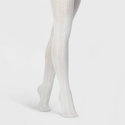 White Cable Knit Tights  Dressy Cable Knit Tights for Girls