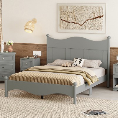 TiramisuBest Upholstered Platform Bed with Wingback Headboard, One Twin Trundle and 2 Drawers, Linen Fabric, Queen, Pink