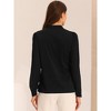 Allegra K Women's Bow Tie Neck Blouse Work Office Side Buttons Chiffon Elegant Shirts - 3 of 4