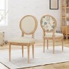 French Country Dining Chairs Set of 2,Upholstered Chairs with Rubberwood Frame,Armless Dining Chairs for Kitchen or Dining Room-Coolbibila - 2 of 4