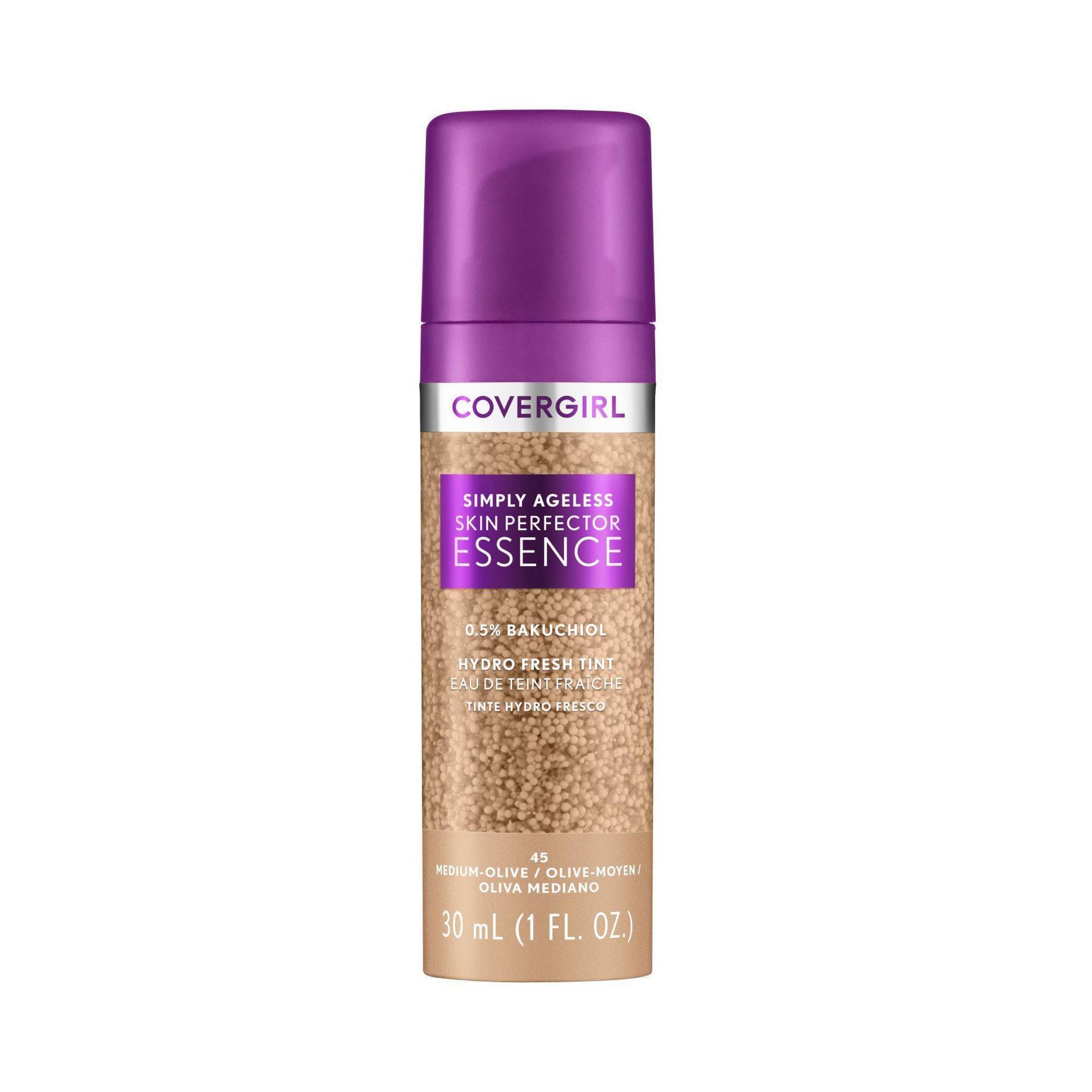 COVERGIRL Simply Ageless Skin Perfector Essence Vegan Foundation - 45 Medium Olive - 1 fl oz