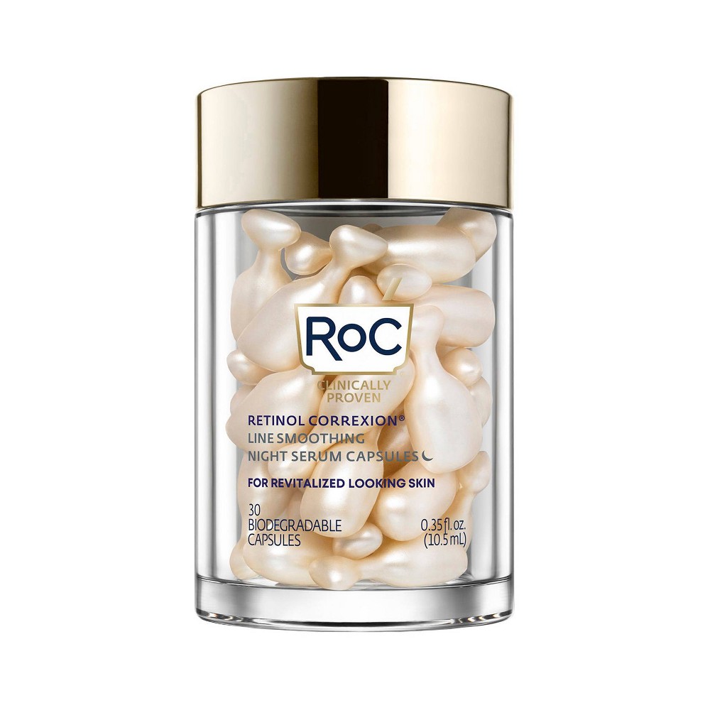 Photos - Cream / Lotion RoC Retinol Capsules Anti-Aging Night Retinol Face Serum Treatment - 30ct/ 