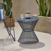 Round Patio Side Table for Outside Use, 17.75" Diameter Iron Outdoor End Table, Patio End Table -Christopher Knight Home - 2 of 4
