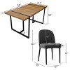 7-Piece Modern Rectangular Dining Table Set with 6 Upholstered Linen Dining Chairs, Solid Wood Table for Kitchen or Dining Room-Maison Boucle - 3 of 4