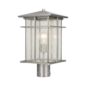 Elk Home Oak Park 1 - Light Post Light in  Antique Brushed Aluminum - 1 of 3