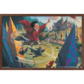Trends International The Wizarding World: Harry Potter - Illustrated Quidditch Framed Wall Poster Prints