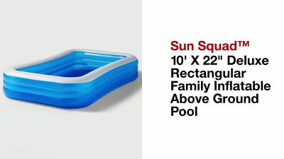 Play 6' X 22" Deluxe Rectangular Family Inflatable Above Ground Pool - Sun Squad™, video 3 of 5 slides