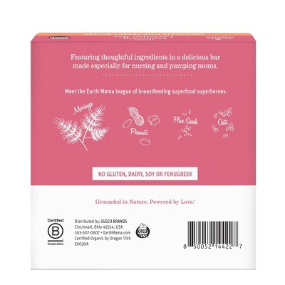 Earth Mama Organic Milkmaid Lactation Bars for Breastfeeding, Chocolate Chip Peanut Butter Cookie - 5ct
