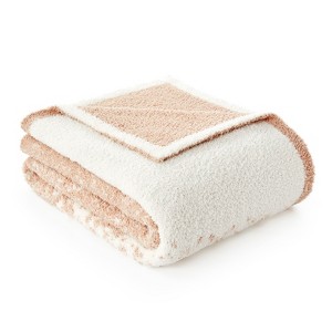 Snuggle Sac Cozy Fuzzy Reversible Knit Throw Blanket Soft Reversible Bedding Blankets - 1 of 4