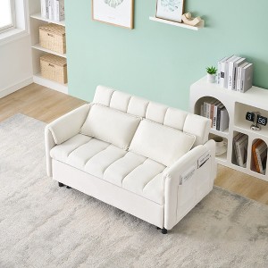 GlasFlength Sofas Contemporary Sofa with Cushioned Support and Clean Lines for Modern Living Spaces, White,53”*35.5”*30" - 1 of 4