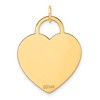 Black Bow Jewelry 14k Yellow Gold Engravable Heart Disc Charm or Pendant, 22mm - 3 of 4