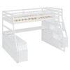 PAGED Twin Size Loft Bed with Desk, Modern Wooden Bed Frame with 2 Open Shelves, 7 Storage Drawers and Stairs for Bedroom - 3 of 4