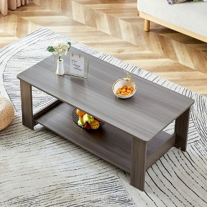 NicBex Modern Minimalist 2-Tier Rectangular Coffee Table,MDF Accent Center Table Practical Cocktail Table for Living Room - 1 of 4