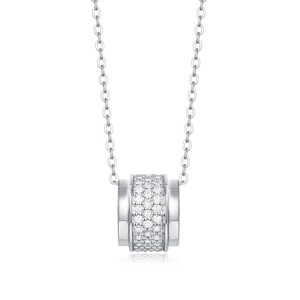 Guili 0.7ctw Lab-Created Moissanite Triple Row Circular Eternity Pendant Necklace - 1 of 2