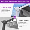 PURPLE LEAF Outdoor Aluminum Pergola Patio White Metal Pergola with Sun Shade Retractable Canopy for Backyard Garden Deck - 3 of 4