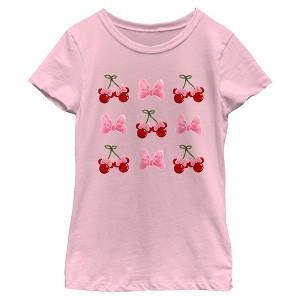 Girls Minnie Mouse Cherries and Bows T Shirt - 1 of 4