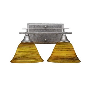 Toltec Lighting Uptowne 2 - Light Vanity in  Aged Silver with 7" Firré Saturn Shade - 1 of 1