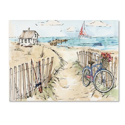 Anne Tavoletti Coastal Catch V Canvas Art in Blue and Beige