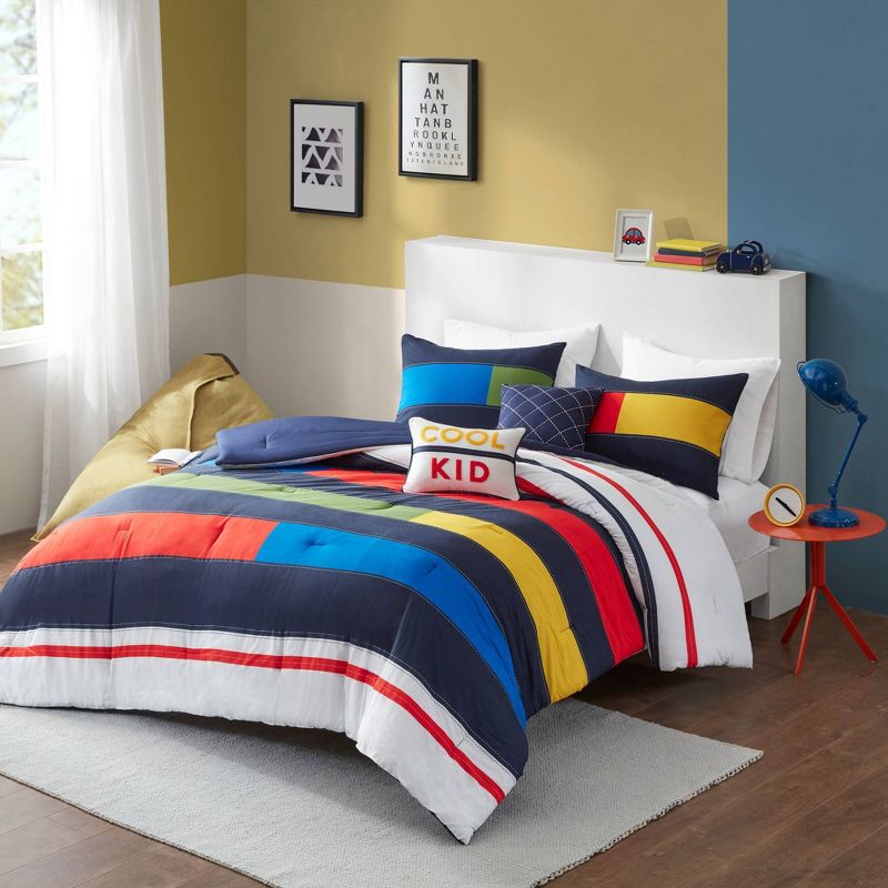 Noah Cotton Stripe Print Teen Comforter Set - Urban Habitat, 3 of 11