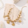 Seashell Charm Bracelet for Women by Ginger Lyne Gold Plated Stainless Steel Pearls Starfish and Shells - 3 of 4