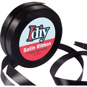 iDIY Satin Ribbon (1/2", 50 Yards) No wire, Arts & Crafts, Gift Wrapping, Baskets, Sewing Projects, Party Decor, Hair Bows & Baby Showers - Black - 1 of 4
