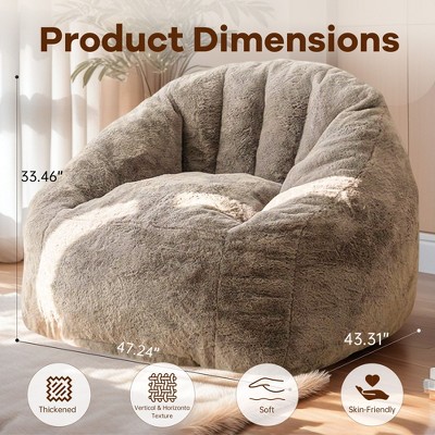 CAVINAS Flannel Bean Bag Chair with Arms,Lounge Chair Indoor with High-Density Memory Foam,Gaming Bean Bag Chairs for Bedroom,Living Room Furniture