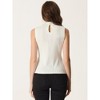 INSPIRE CHIC Women's Mock Neck Sleeveless Keyhole Back Ribbed Knit Blouses 2 Packs - 3 of 4