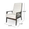 CAVINAS Mid-Century Modern Upholstered Accent Arm Chair,Faux Leather Lounge Chair with Rubber Wood Frame for Living Room,Bedroom - 3 of 4