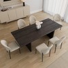 EUREKA ERGONOMIC,Modern Minimalist Leather Dining Chair Set of 2, 17.91"W x 23.23"D x 34.25"H,Off-White - 4 of 4