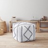 Sweet Jojo Designs Fabric Ottoman Pouf Cover Unstuffed Boho Fringe White and Grey - Insert Not Included - 3 of 4