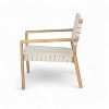 Christopher Knight Home Annette Patio Rustic Woven Rope Acacia Wood Accent Chair (Set of 2) - 3 of 4