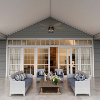52" Weathered Copper Ceiling Fan with Light and Remote