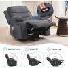 Oversized Manual Reclining Rocking Chair, 360 Swivel Glider with Cup Holder, Massage and Heat - 2 of 4