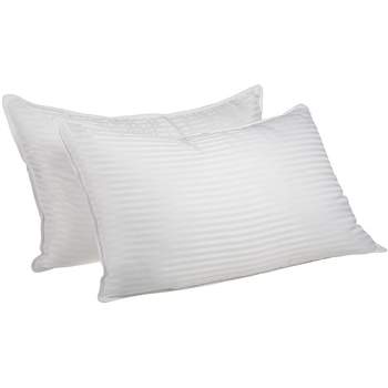Peace Nest Goose Feather And Down White Pillow Inserts, 100% Cotton Fabric  Cover Bed Pillows, Set Of 2 Standard Size : Target
