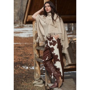ELOQUII Faux Cow Hide And Leather Pant - 1 of 4