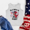 The Juniper Shop Red, White and Rawr Toddler Tank - 5/6T - Heather Grey - 3 of 4