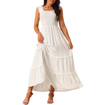 Seta T Women's Sleeveless Summer Scoop Neck Pockets Casual Maxi Dress