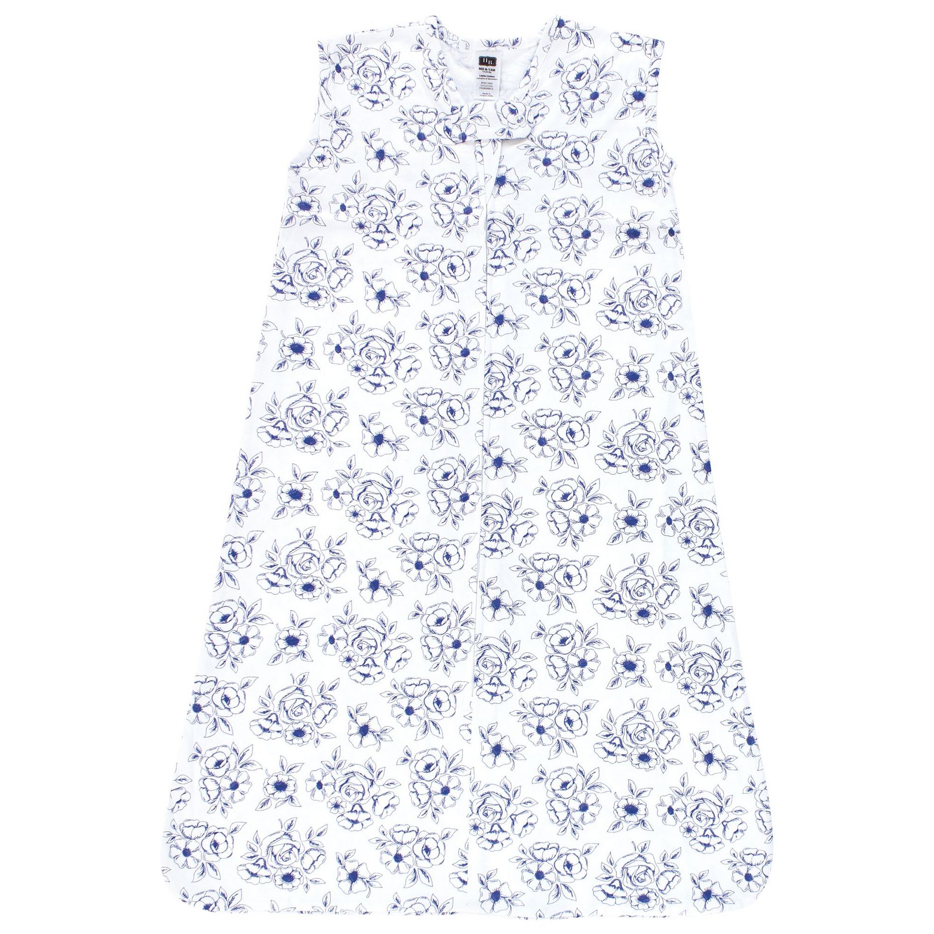 Hudson Baby Infant Girl Cotton Sleeveless Wearable Sleeping Bag, Sack, Blanket, Blue Toile, 18-24 Months