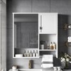 KWPZQEB Bathroom Wall Cabinet, Medicine Cabinet with Mirror and Towels Bar, Over The Toilet Storage Cabinet for Living Room, Laundry - 4 of 4